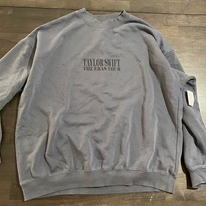 Taylor Swift Eras Tour Merch- Mineral Wash Blue Crewneck Sweater